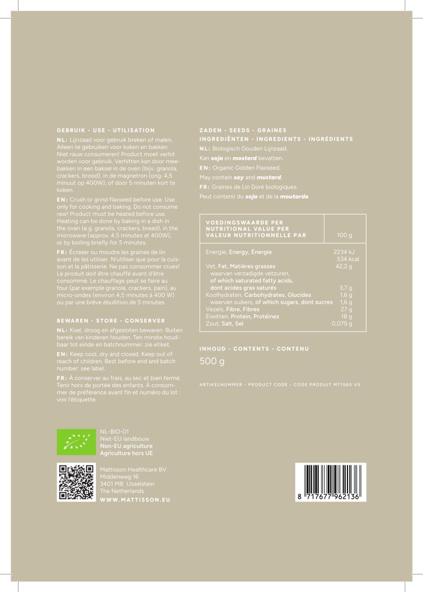 Biologische Golden Lijnzaad afbeelding van document #1, label