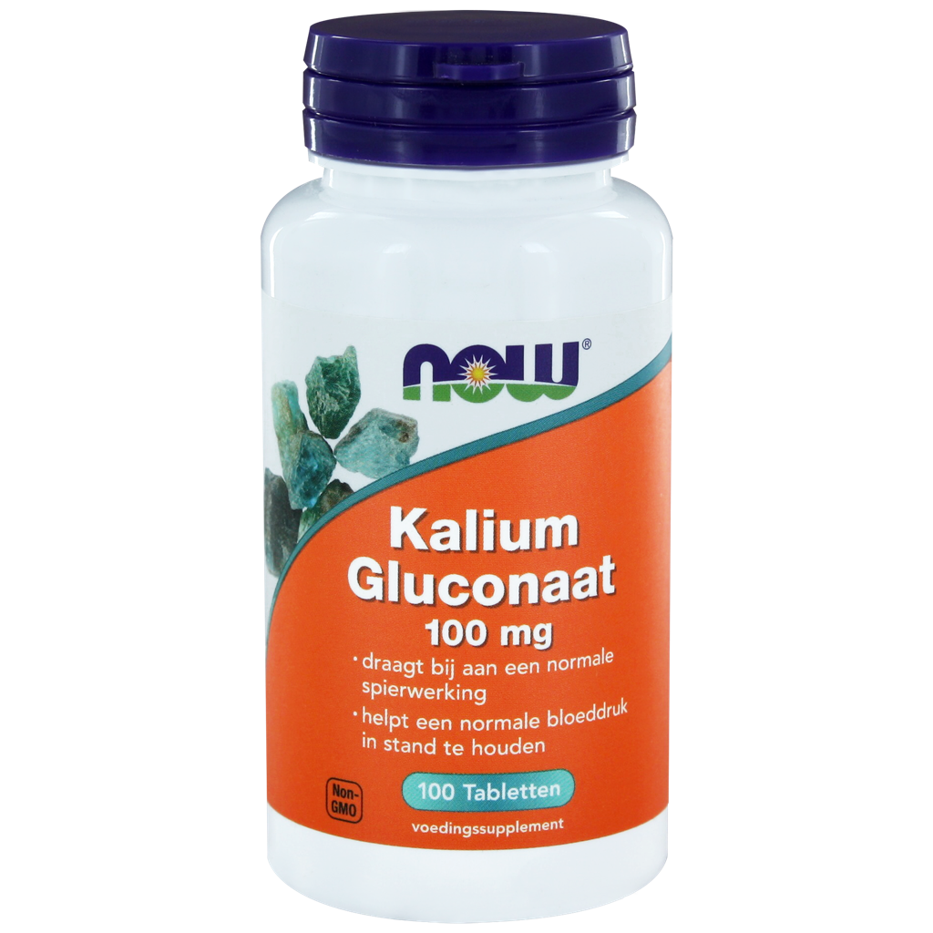 NOW Kalium Gluconaat 100mg Tabletten afbeelding 1