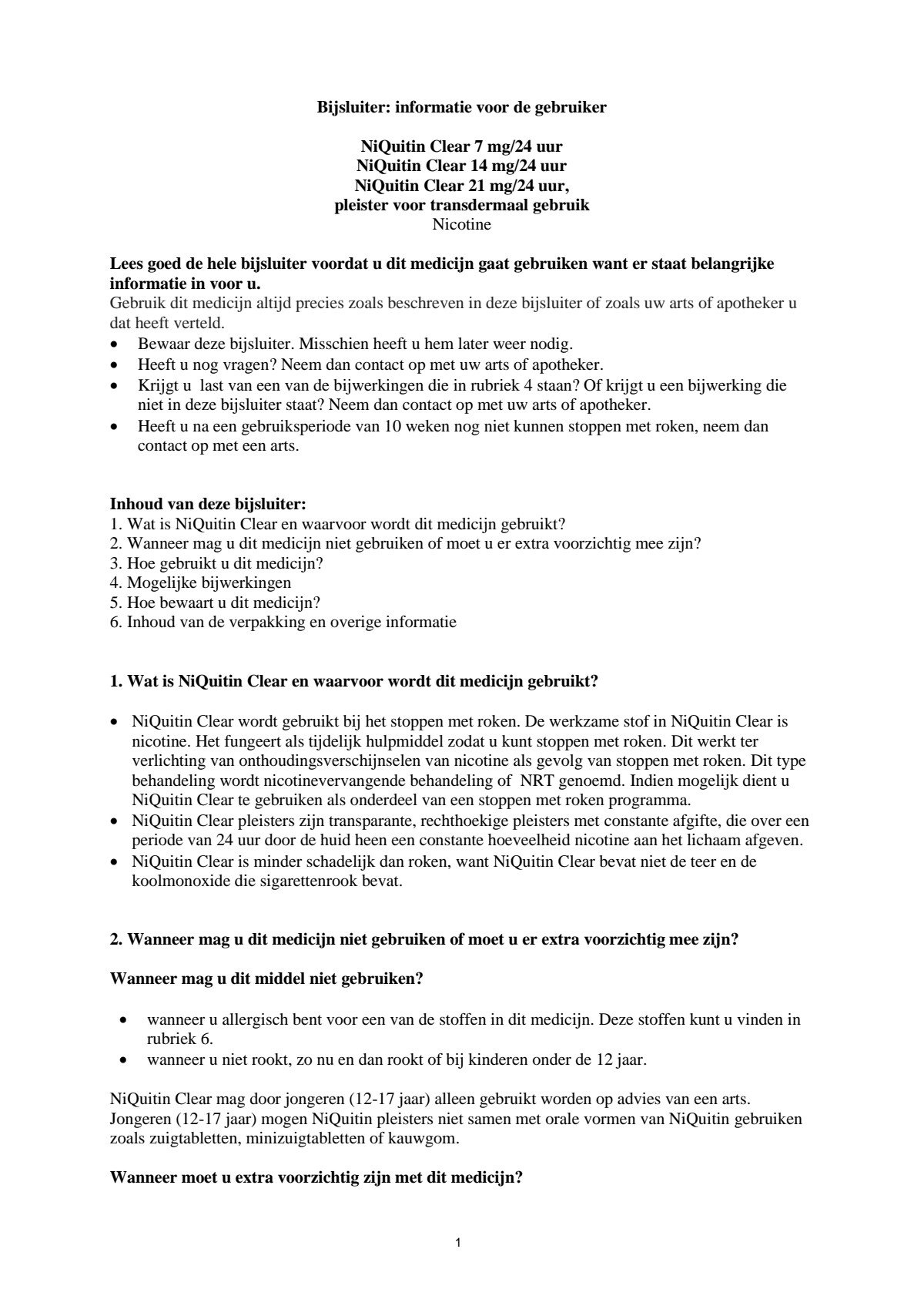 Clear Pleisters 21mg Stap 1 Duoverpakking afbeelding van document #1, leaflet