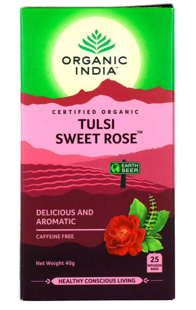 Organic India Tulsi Sweet Rose Bio Thee Zakjes afbeelding 1