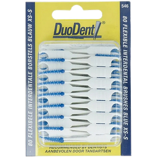 Duodent Flexibele Interdentale Borstels Blauw XS-S 80ST