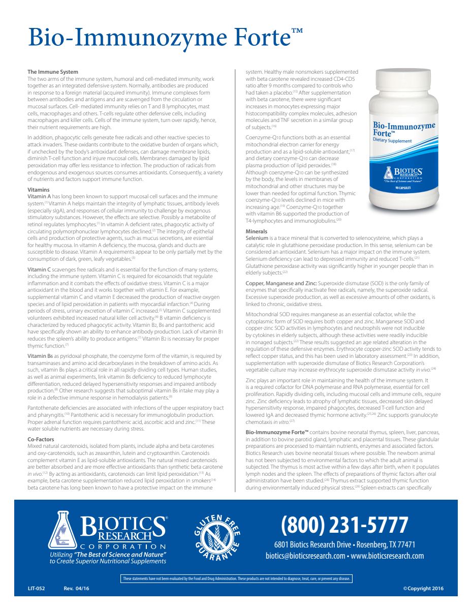 Bio-Immunozyme Forte Capsules afbeelding van document #1, instructions