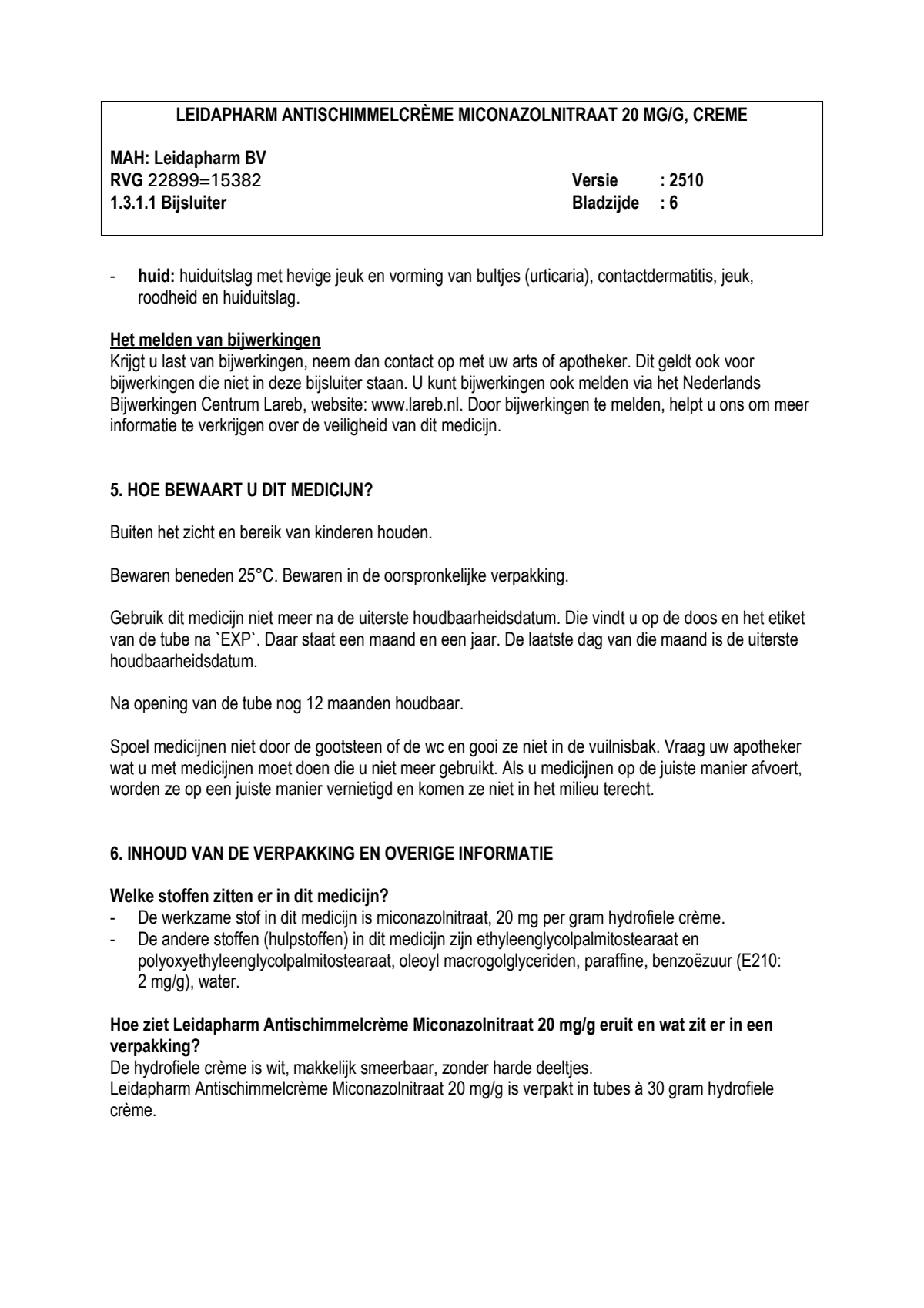 Miconazolnitraatcreme afbeelding van document #6, leaflet