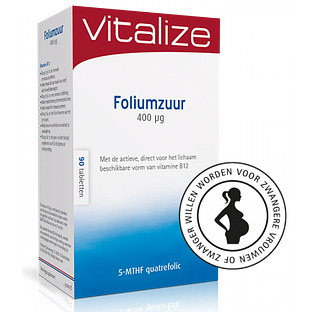 Vitalize Foliumzuur 400mcg Tabletten 90TB