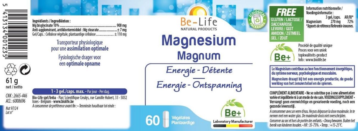 Magnesium Magnum Capsules afbeelding van document #1, label