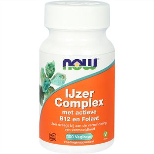 NOW IJzer Complex met actieve B12 en Folaat Vegicaps 100VCP