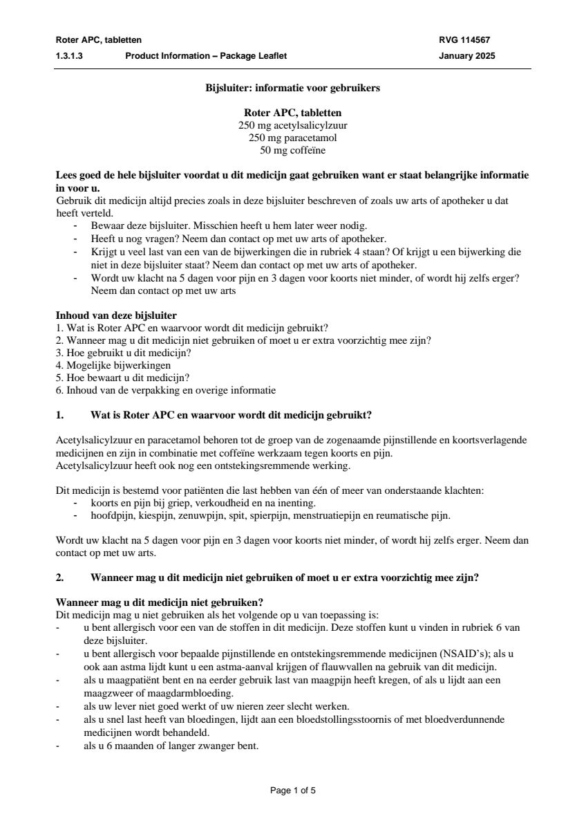 APC Tabletten afbeelding van document #1, leaflet