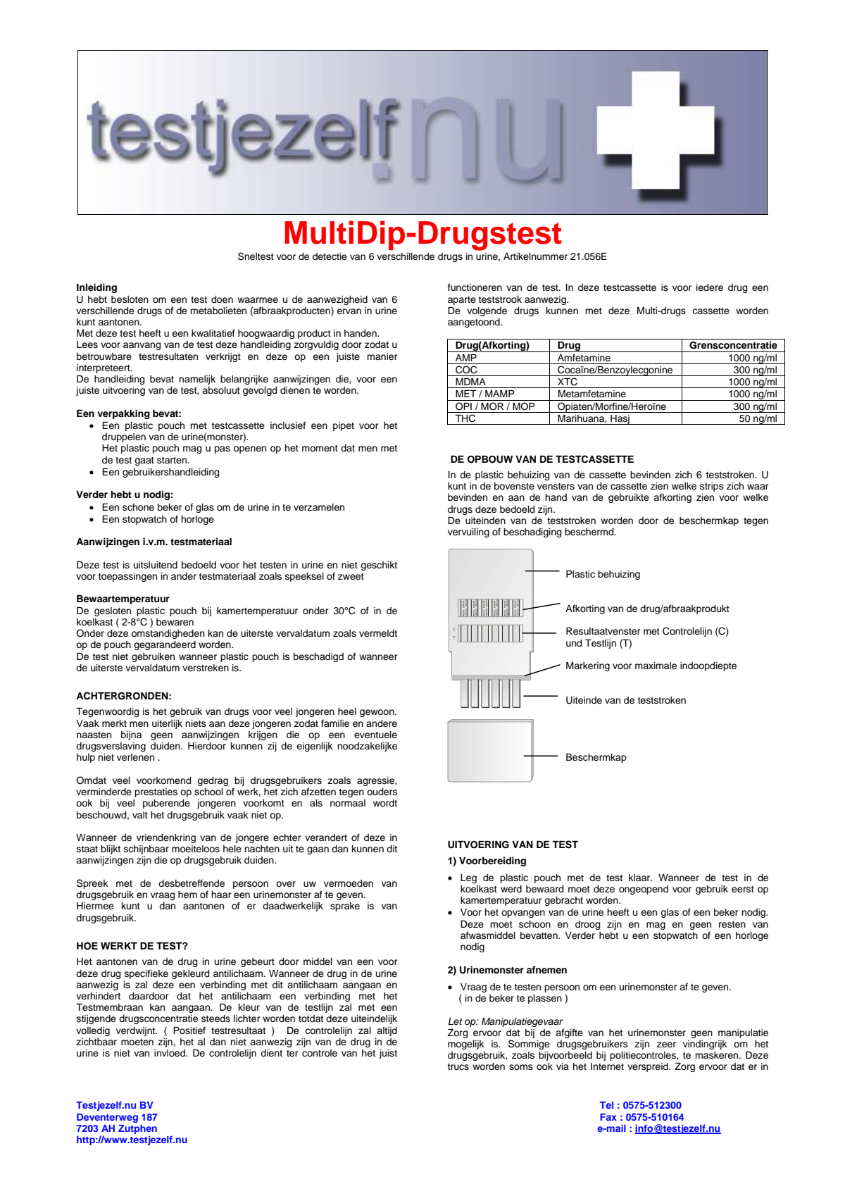 Drugstest Multi afbeelding van document #1, instructions