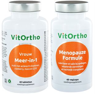 VitOrtho Meer-in-1 Vrouw Tabletten + Menopauze Formule Capsules 2ST VitOrtho Meer-in-1 Vrouw Tabletten + Menopauze Formule Capsules 2ST