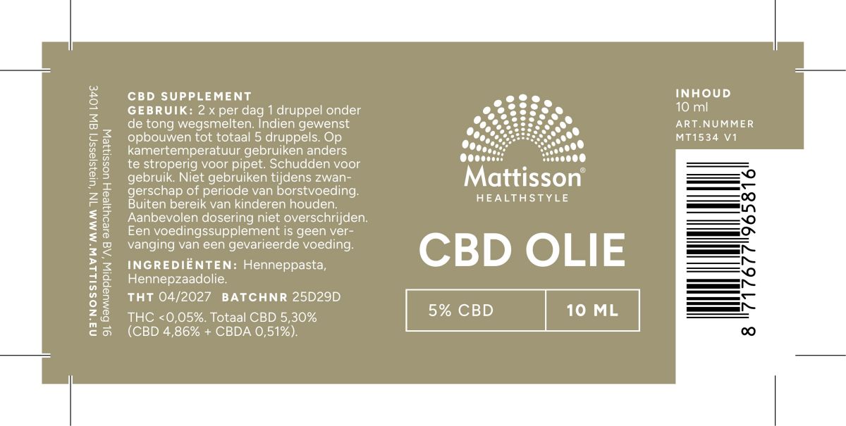 CBD Olie 5% afbeelding van document #1, label