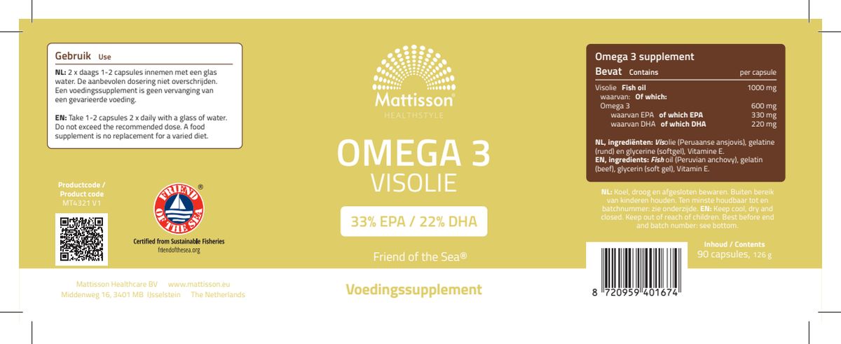 Omega 3 Visolie Capsules afbeelding van document #1, label