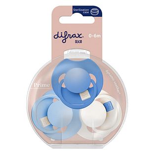 Difrax Lovi Prime Blue Fopspenen 0-6M 3ST