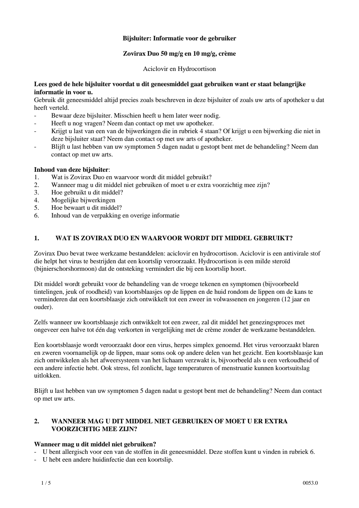 Koortslipcrème Duo afbeelding van document #1, leaflet