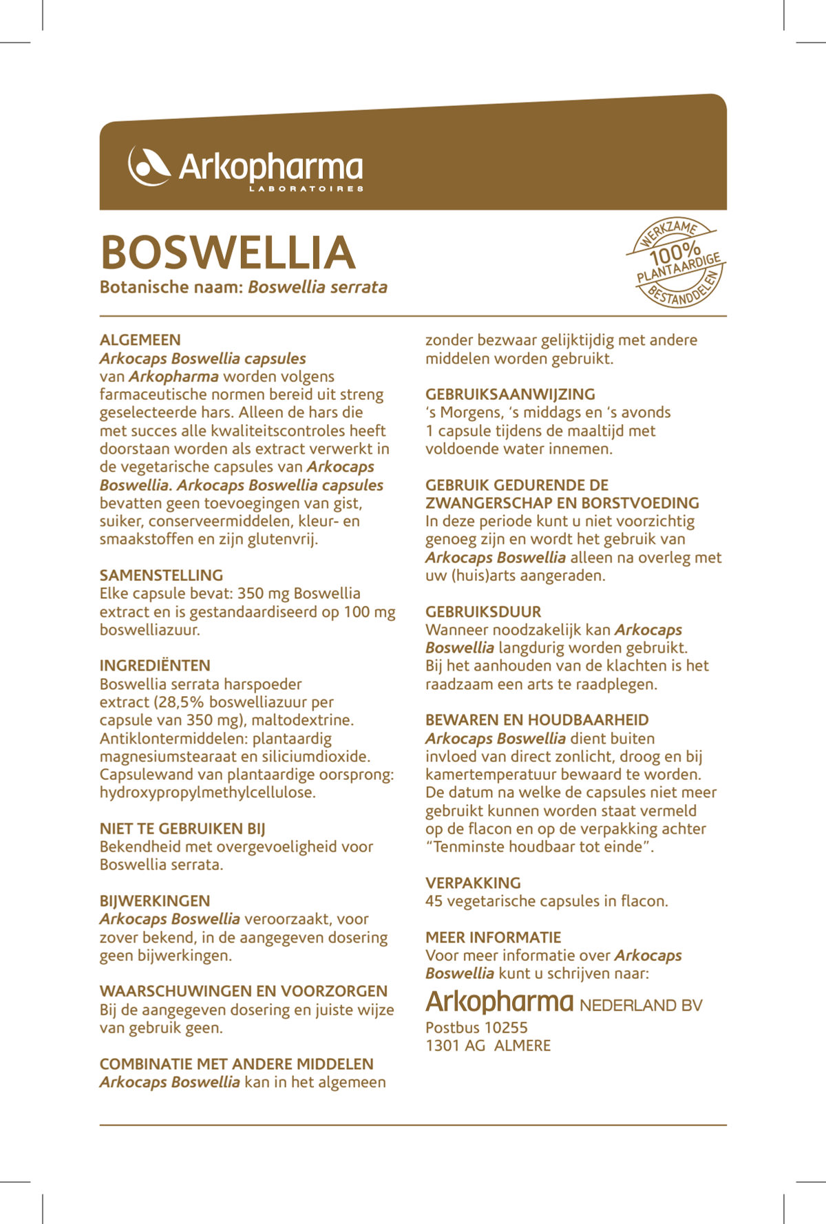 Boswellia Capsules afbeelding van document #1, instructions