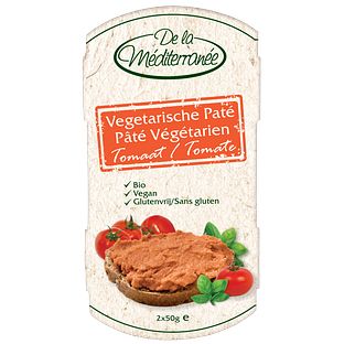 Pate de la Mediterranee Pate Mediterranee Vegetarische Paté Tomaat 100GR