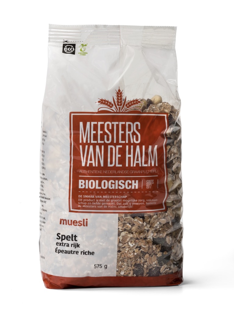 De Halm Muesli Spelt Extra Rijk Biologisch afbeelding