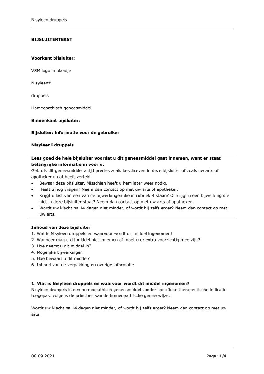 Nisyleen Druppels afbeelding van document #1, leaflet