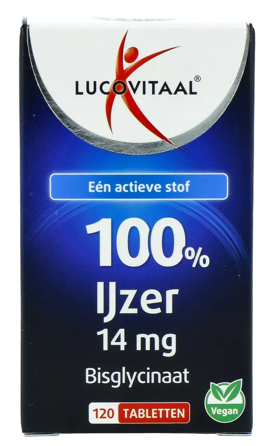 Lucovitaal 100% IJzer 14 mg Bisglycinaat Tabletten