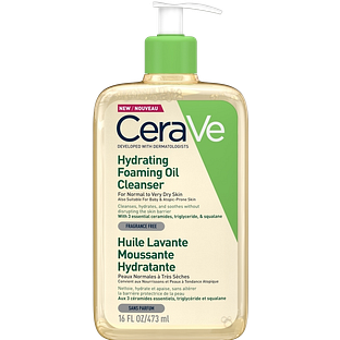 CeraVe Hydrating Foaming Oil Cleanser - voor normale tot (zeer) droge huid - voor gezicht en lichaam 473ML