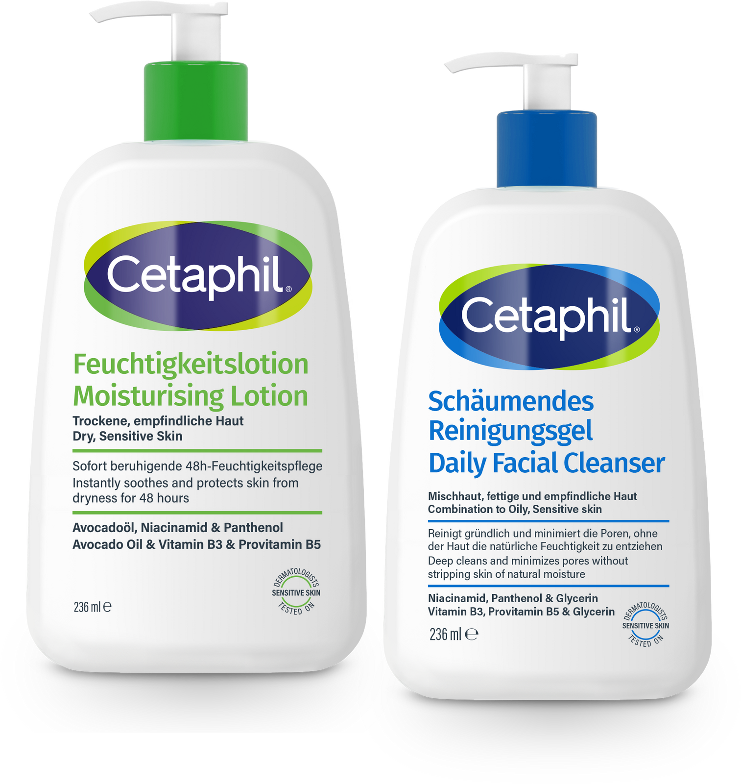 Cetaphil Moisturizing Lotion 236ML + Daily Facial Cleanser 236ML Combi