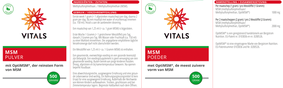 MSM Poeder afbeelding van document #1, label