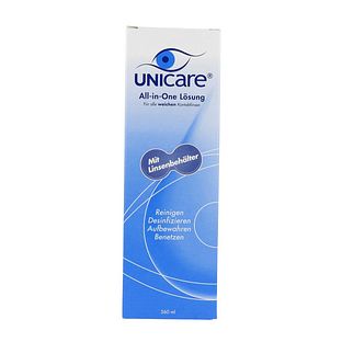 Unicare Alles-in-één Vloeistof Zachte Contactlenzen + Lenzenhouder 360ML