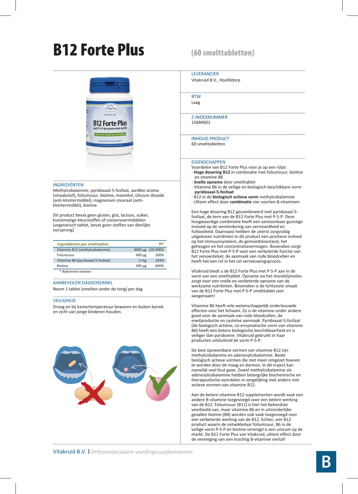 B12 Forte Plus® 3.000 met P-5-P Vitamine afbeelding van document #1, info_folder
