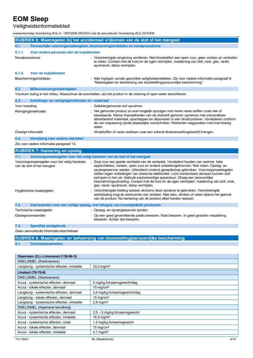 Essentiële Olie Sleep Well afbeelding van document #4, label
