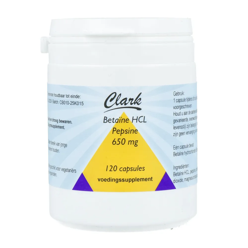 Clark Betaine HCL 650mg Capsules