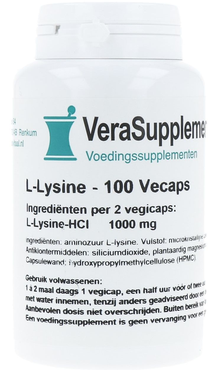 VeraSupplements L-Lysine 500mg Capsules 100VCP