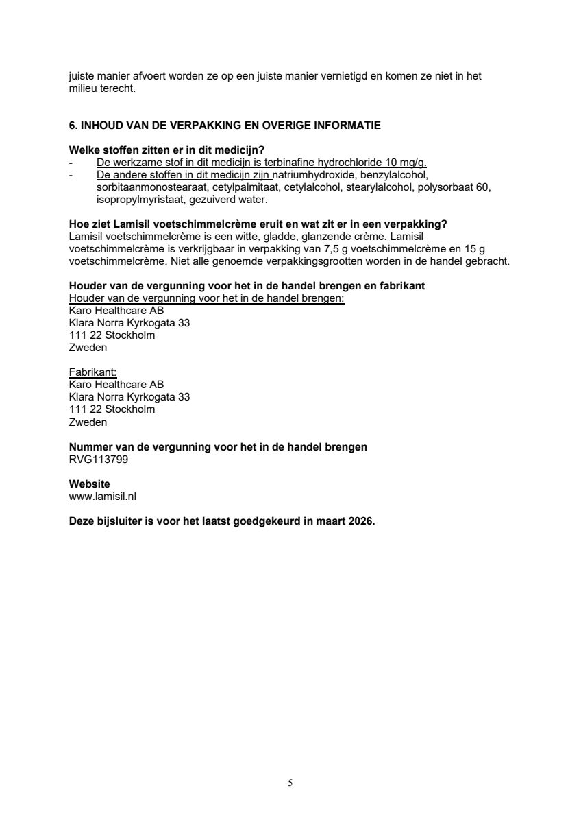 Voetschimmelcrème afbeelding van document #5, leaflet