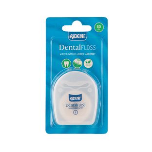 Rident Floss Fluor Mint Waxed 50m 1ST
