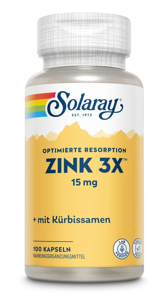 Solaray Zink 3-voudig 15mg Capsules 100CP