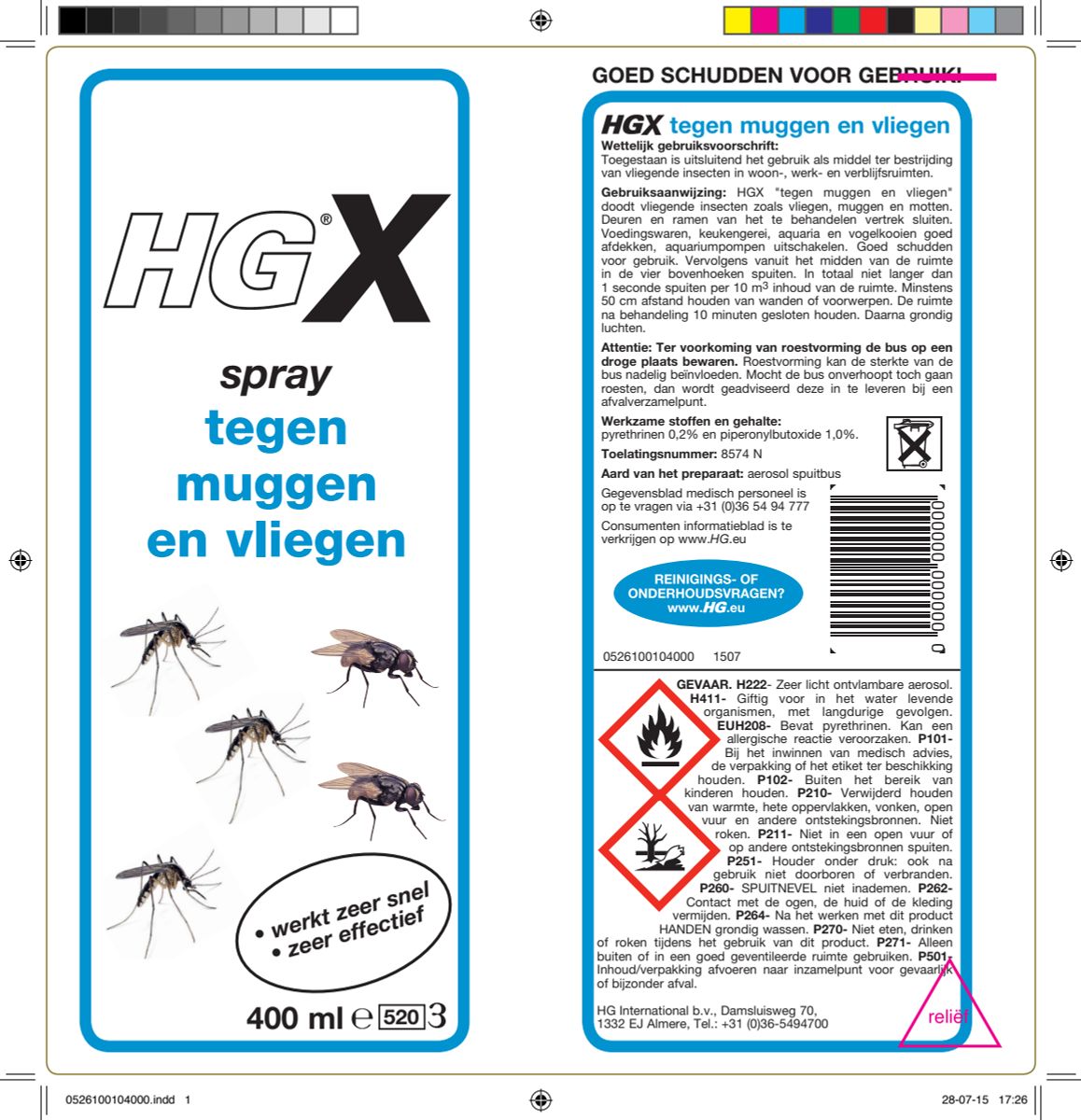 X Spray Tegen Muggen En Vliegen afbeelding van document #1, label