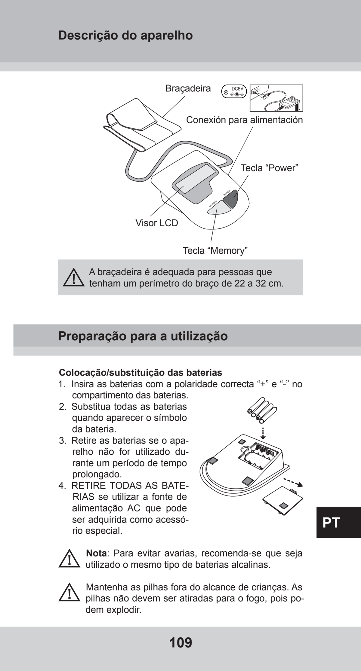 Bovenarm Bloeddrukmeter Desktop afbeelding van document #109, instructions