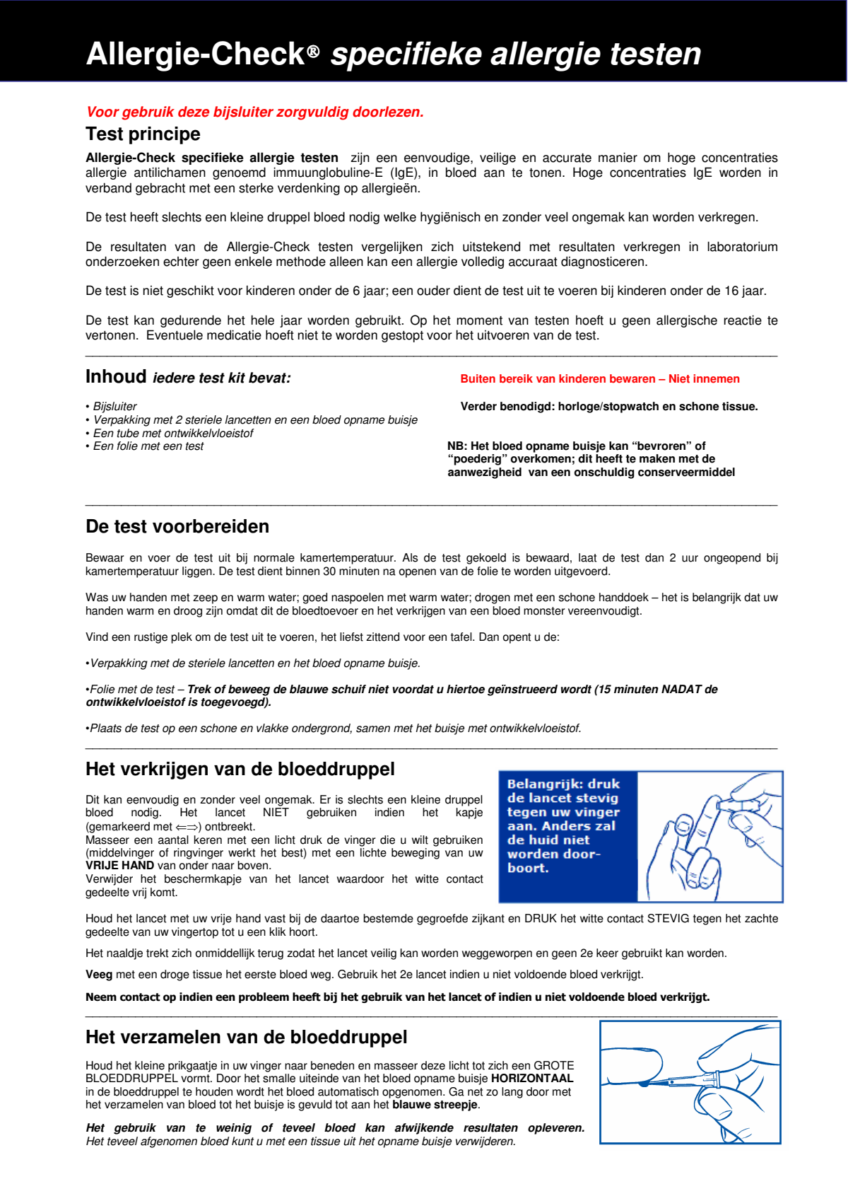 Allergie Check Melk afbeelding van document #1, instructions