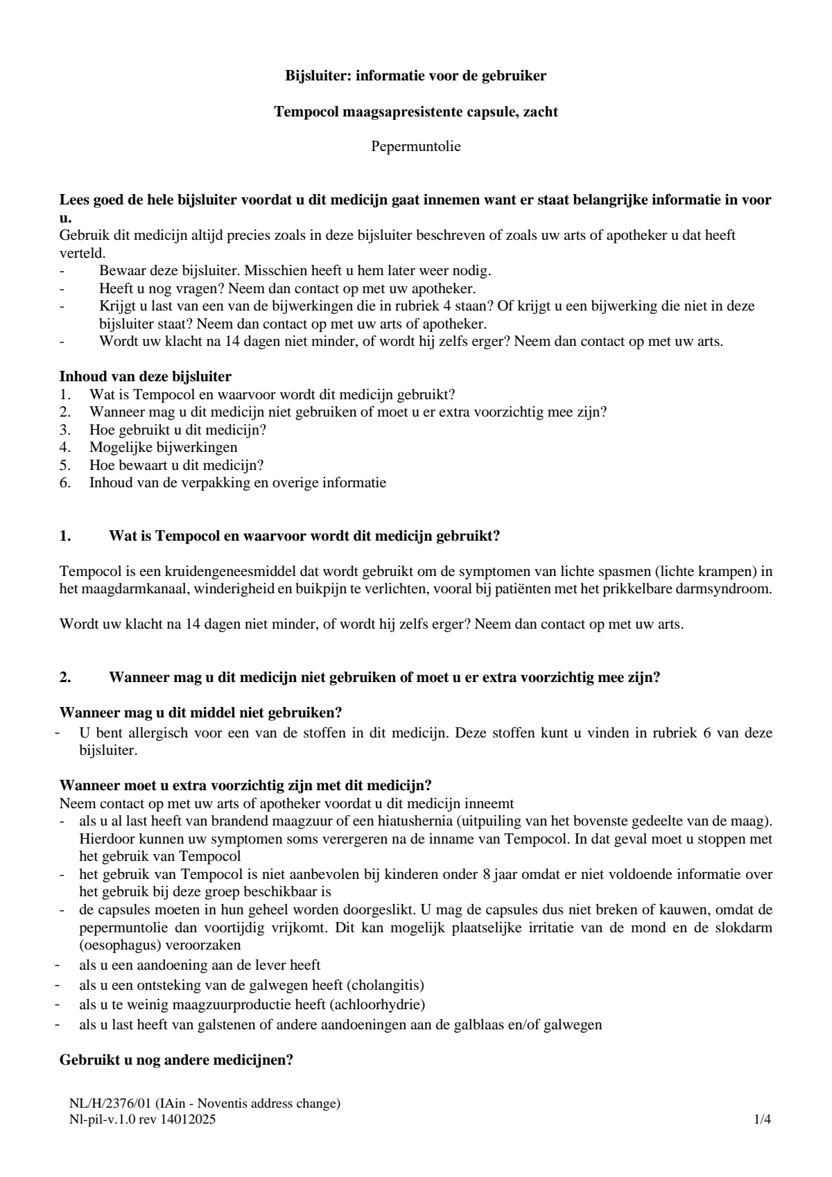 Pepermuntolie Capsules afbeelding van document #1, leaflet