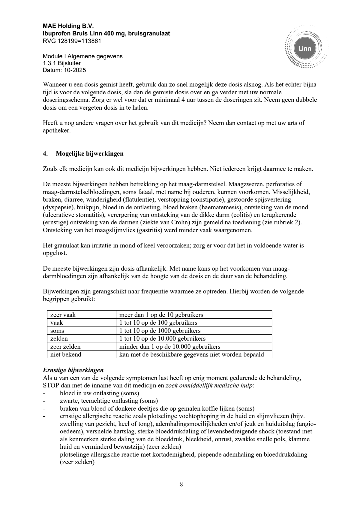 Ibuprofen Bruis Sachets 400mg afbeelding van document #8, leaflet