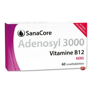 SanaCore Adenosyl 3000 Vitamine B12 Kers Smelttabletten 60TB SanaCore Adenosyl 3000 Vitamine B12 Kers Smelttabletten 60TB