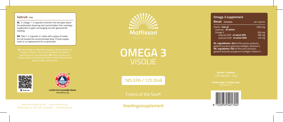 Omega 3 Visolie Capsules afbeelding van document #1, label