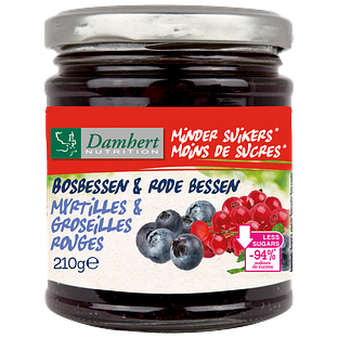 Damhert Low Carb Confituur bosbessen & rode bessen 210GR