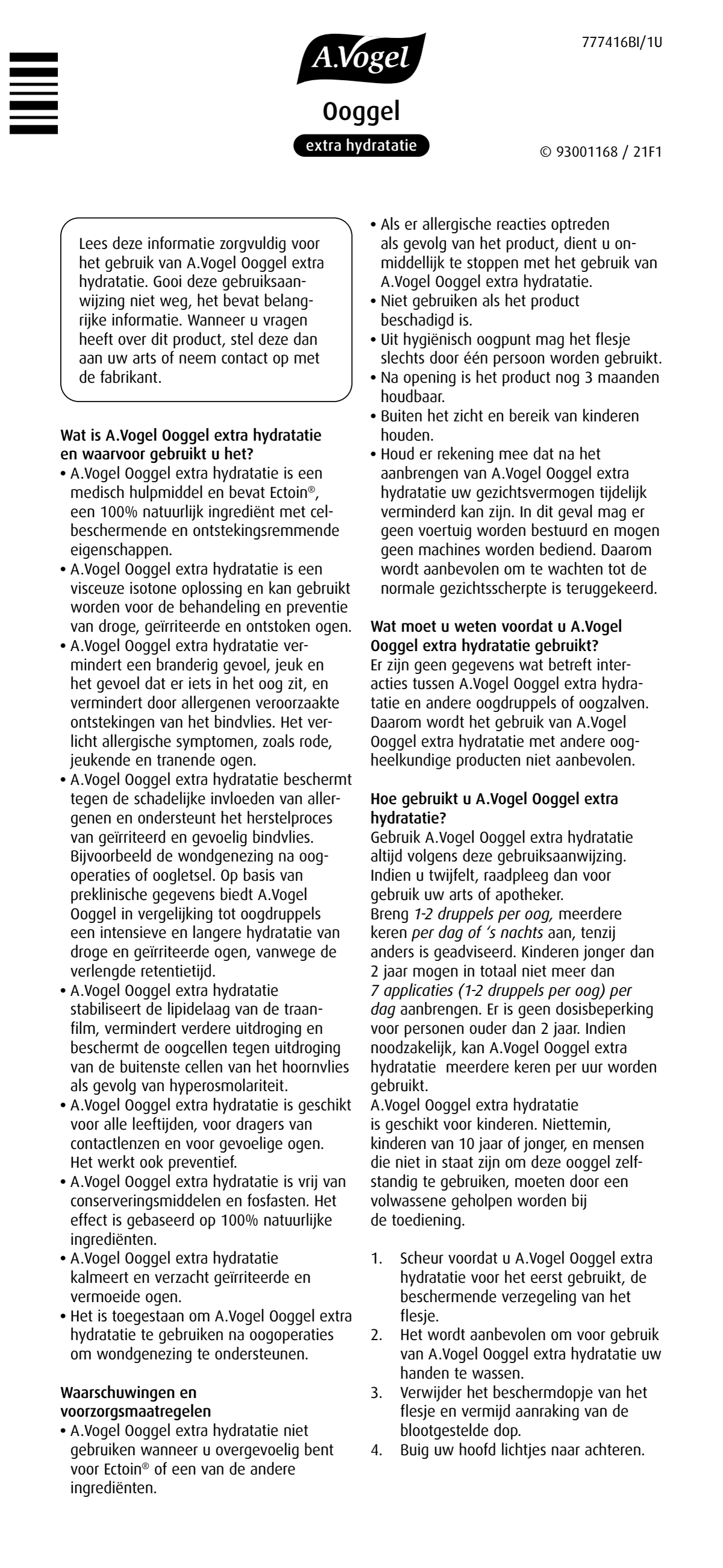 Ooggel Extra Hydratatie afbeelding van document #1, instructions