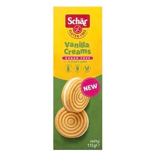 Schar Vanilla Creams Koekjes Suikervrij 115GR Schar Vanilla Creams Koekjes Suikervrij 115GR