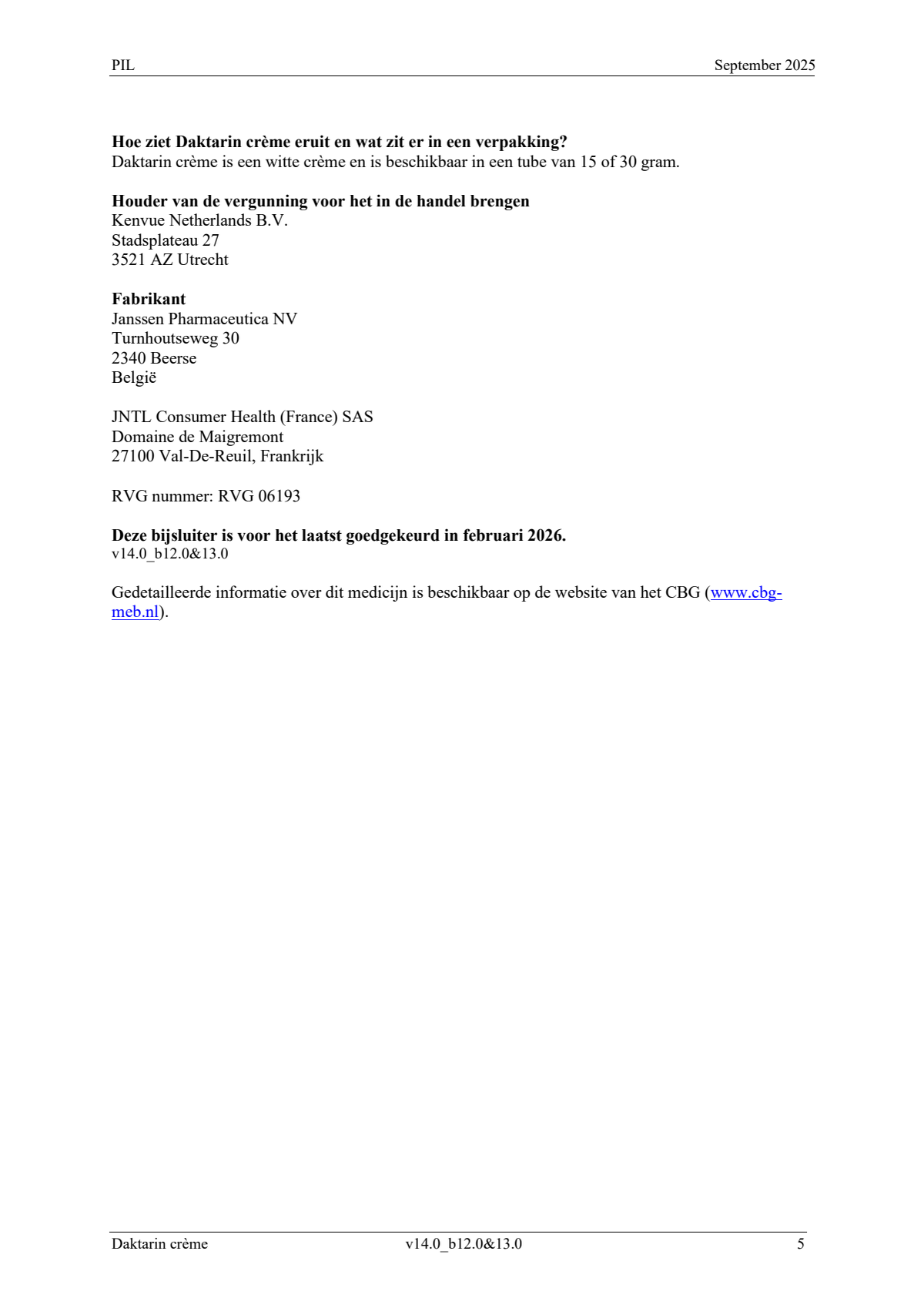 Crème 20mg Miconazol afbeelding van document #5, leaflet
