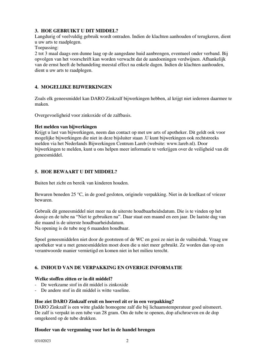 Zinkzalf afbeelding van document #2, instructions