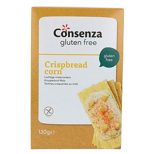 Consenza Glutenvrije Luchtige Maiscrackers 130GR Consenza Glutenvrije Luchtige Maiscrackers 130GR