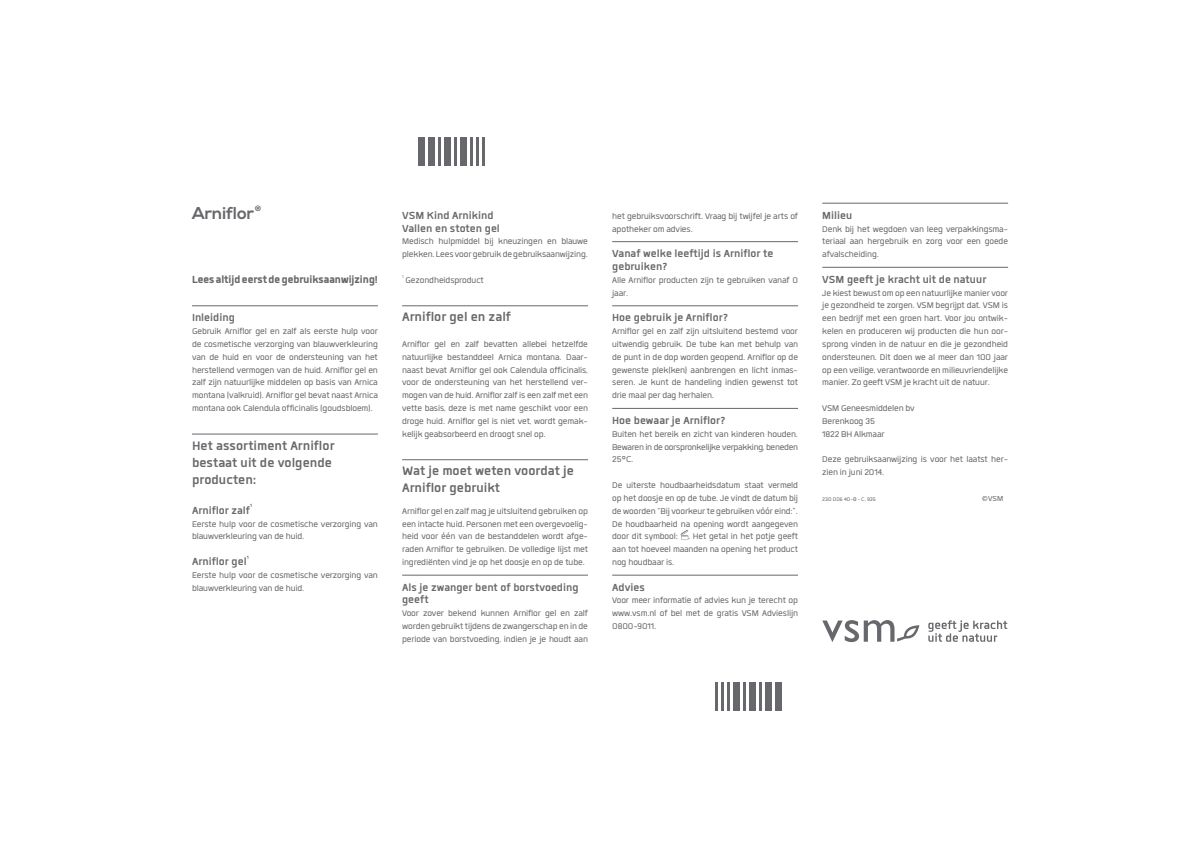 Arniflor Eerste Hulp Gel afbeelding van document #1, instructions