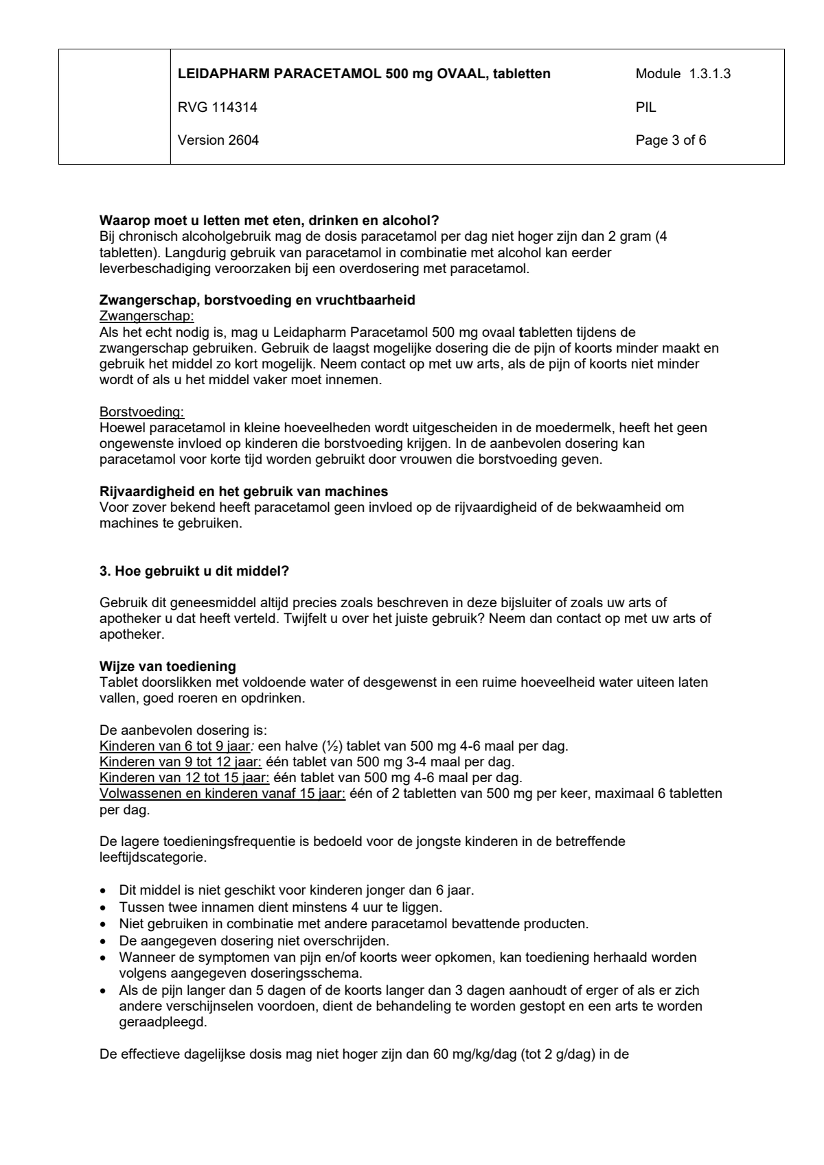 Leida Paracetamol Ovaal 500mg afbeelding van document #3, leaflet