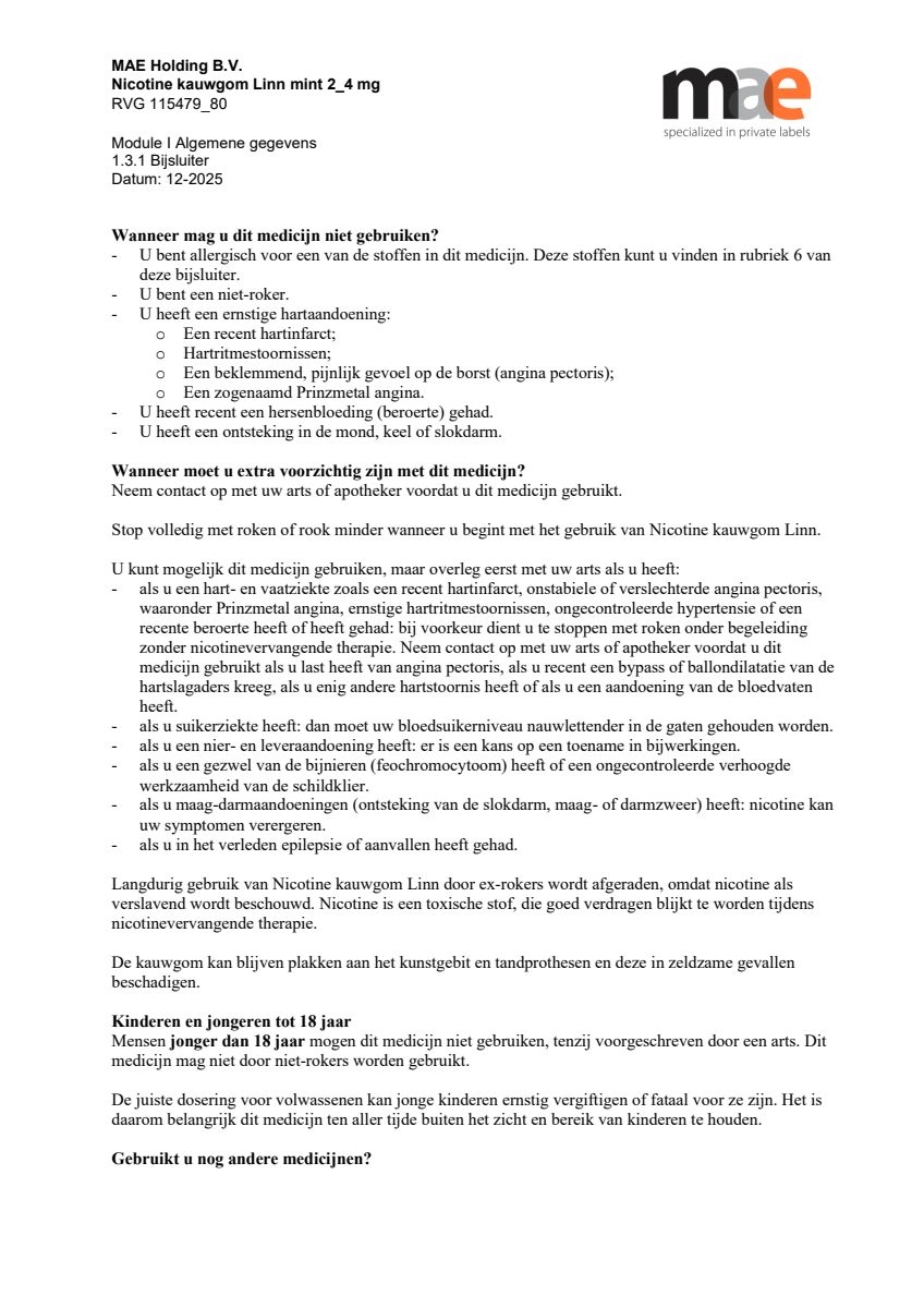 Nicotine Kauwgom Mint 2mg afbeelding van document #2, leaflet