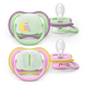Avent Ultra Air Fopspeen Nacht Vogel 6-18M 2ST Foto van de fopspenen uit de verpakking